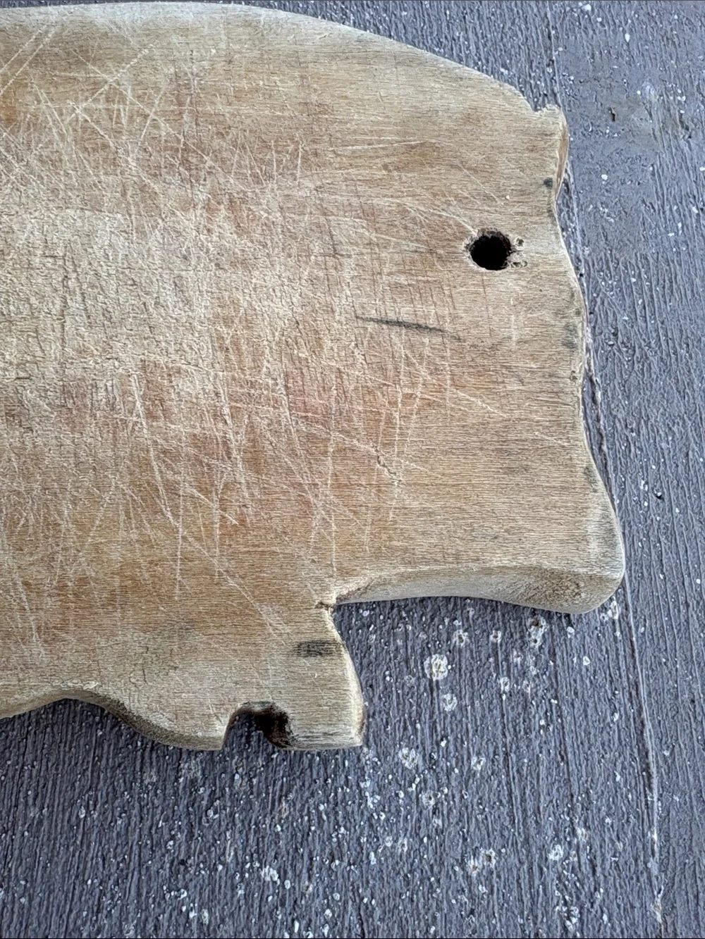 VTG Primitive Wooden Pig Cutting Board Rustic Farmhouse Charcuterie Brea